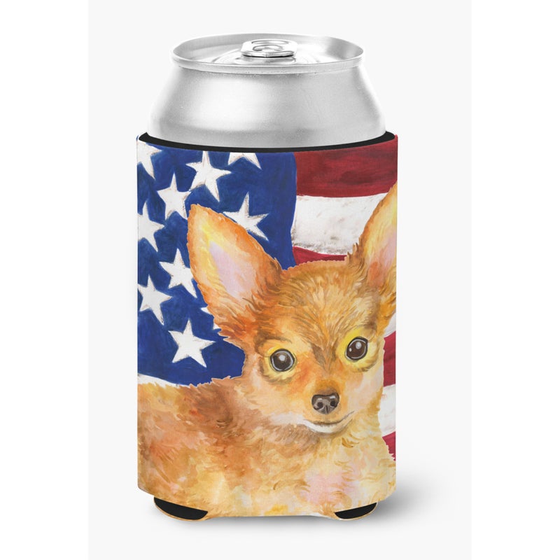 ""Caroline's Treasures Toy Terrier Patriotic Decorative Can Hugger  Multicolor""
