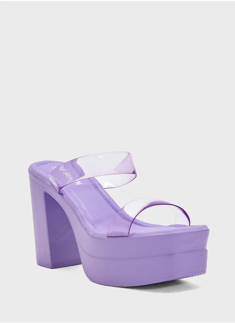 ذا براون Platform Clear Strap Sandal
