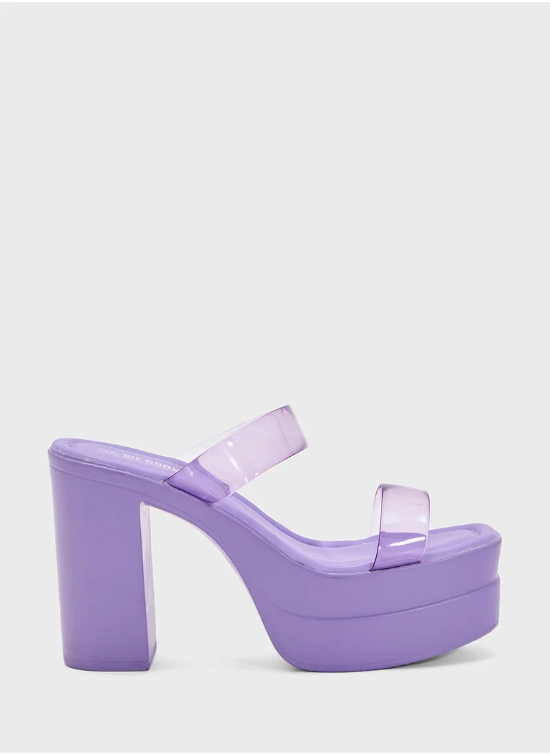 ذا براون Platform Clear Strap Sandal
