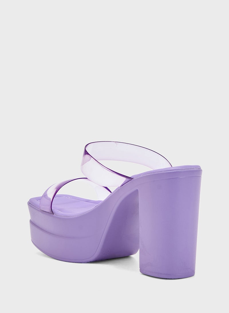 THE BROWN Platform Clear Strap Sandal - Image 3