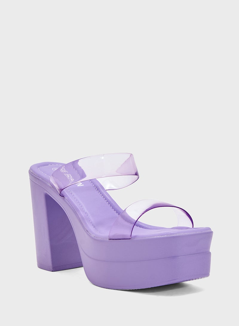 THE BROWN Platform Clear Strap Sandal - Image 2