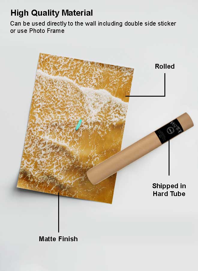 لوحة بوستر ديكور لوحة بدون فريم مع أربع قطع منفصلة من اللاصق ذو الوجهين تصميم لوح التزلج على الماء غرفة النوم غرفة المعيشة وديكور المكتب - Image 2