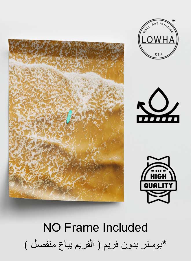 لوحة بوستر ديكور لوحة بدون فريم مع أربع قطع منفصلة من اللاصق ذو الوجهين تصميم لوح التزلج على الماء غرفة النوم غرفة المعيشة وديكور المكتب - Image 3