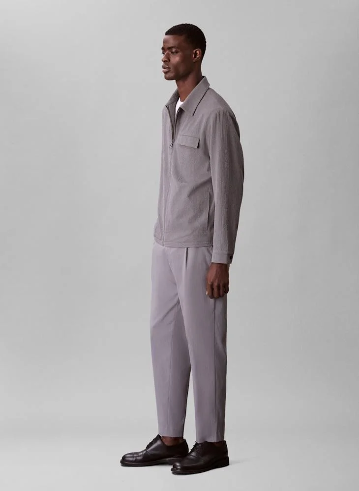 CALVIN KLEIN  Long Sleeve Seersucker Shirt Jacket for Men | Best Price UAE