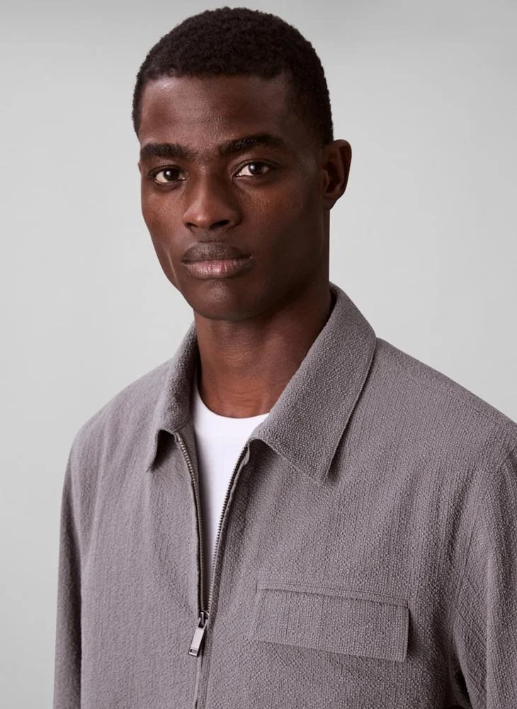 CALVIN KLEIN  Long Sleeve Seersucker Shirt Jacket for Men | Best Price UAE
