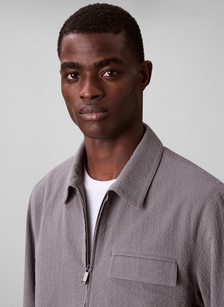 CALVIN KLEIN Long Sleeve Seersucker Shirt Jacket - Image 4