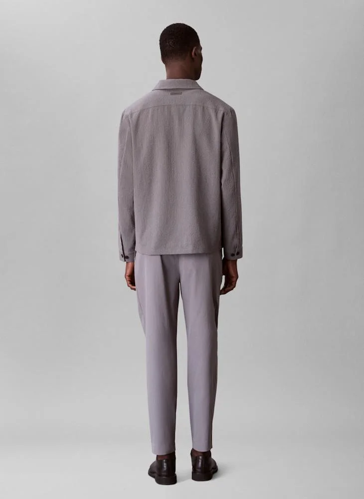 CALVIN KLEIN Long Sleeve Seersucker Shirt Jacket