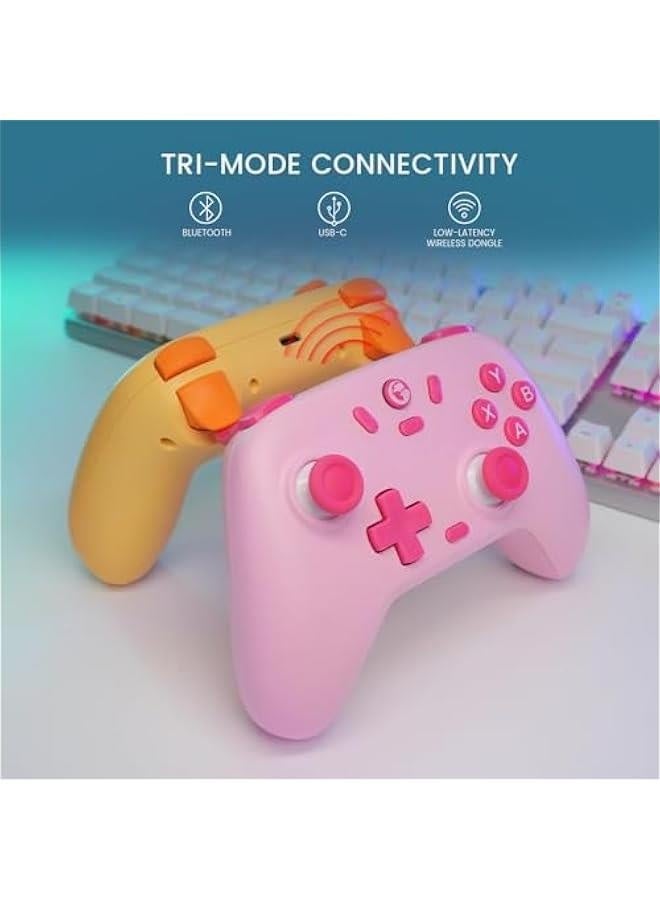 Nova Lite 2.4g Wireless Controller for Windows PC, iPhone, Android, Switch  Steam Deck, Bluetooth Controller Gamepad with Hall Effect Trigger,Turbo,Rumble Vibration (Pink) - Image 4