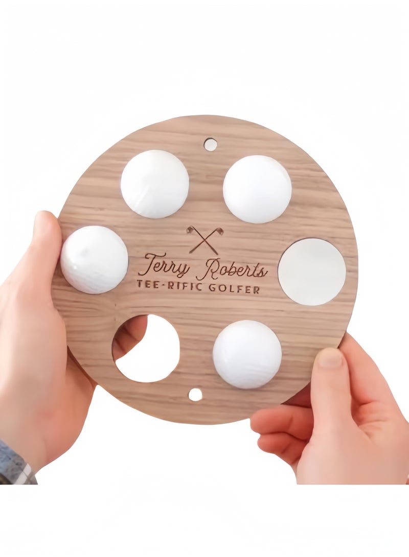 Golf display rack wooden 6-hole golf wall hanging display rack golf ball collection storage rack golf box golf accessories gifts for golf enthusiasts - Image 1