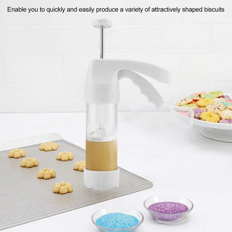 HEEPDD Biscuit Maker Cookie Press Machine, Steel and Plastic, Multifunctional Tool for Cookies and Cakes, Includes 12 Flower Pieces and 6 Cream Nozzles Biscuit Maker Press - Image 4