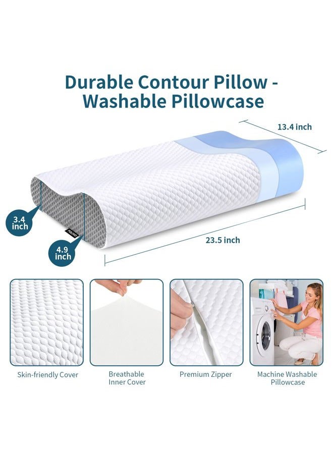 Polovo Neck Pillow Memory Foam for Pain Relief Bed Pillow for Sleeping, Ergonomic Orthopedic Cervical for Neck and Shoulder Pain, Side Back Stomach Sleeper - Image 5