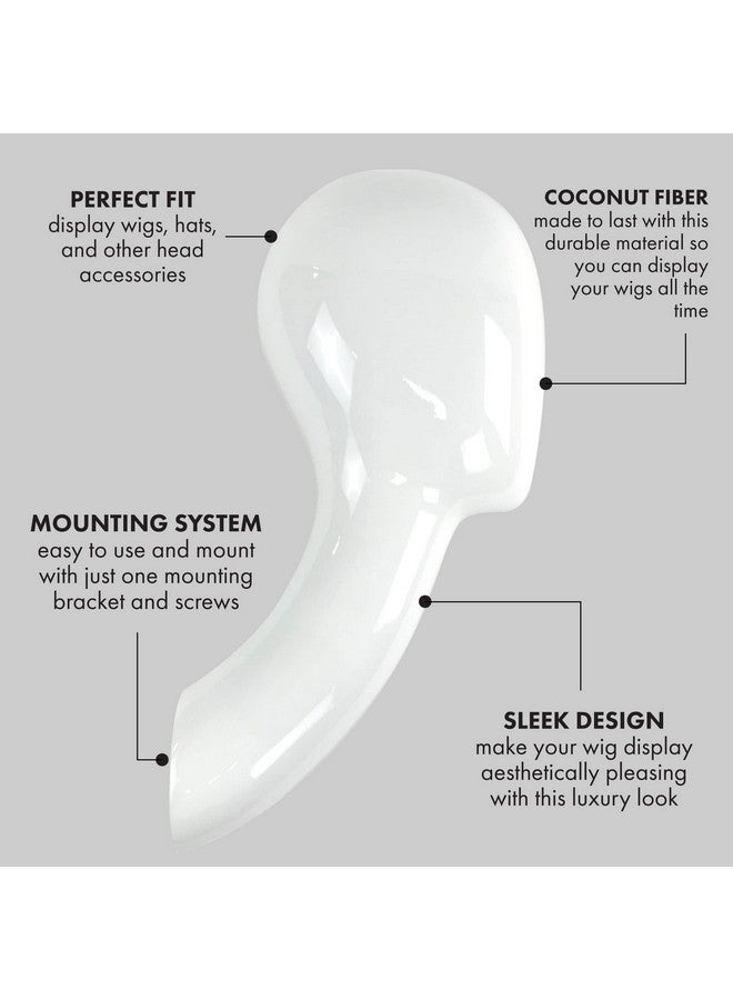 EVERLONG Wallmount Wig Display Stand Wigs Works For Wigs Hair Pieces Synthetic And Human Patented Durable White Mannequin Head Wig Holder For The Home And Salon - Image 4