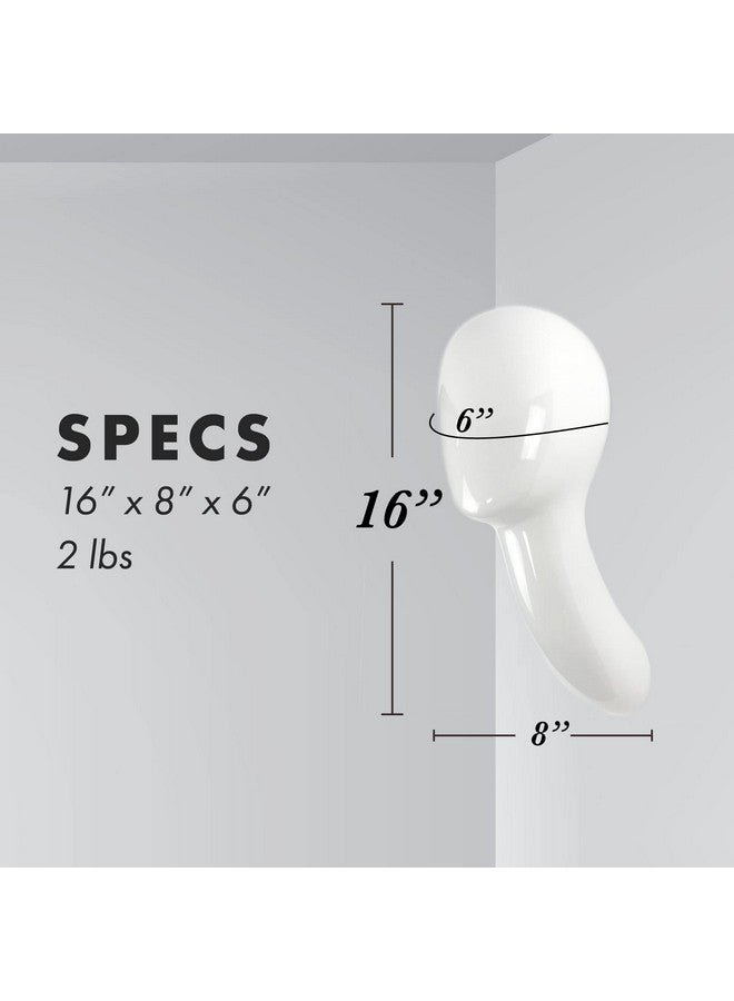 EVERLONG Wallmount Wig Display Stand Wigs Works For Wigs Hair Pieces Synthetic And Human Patented Durable White Mannequin Head Wig Holder For The Home And Salon - Image 5