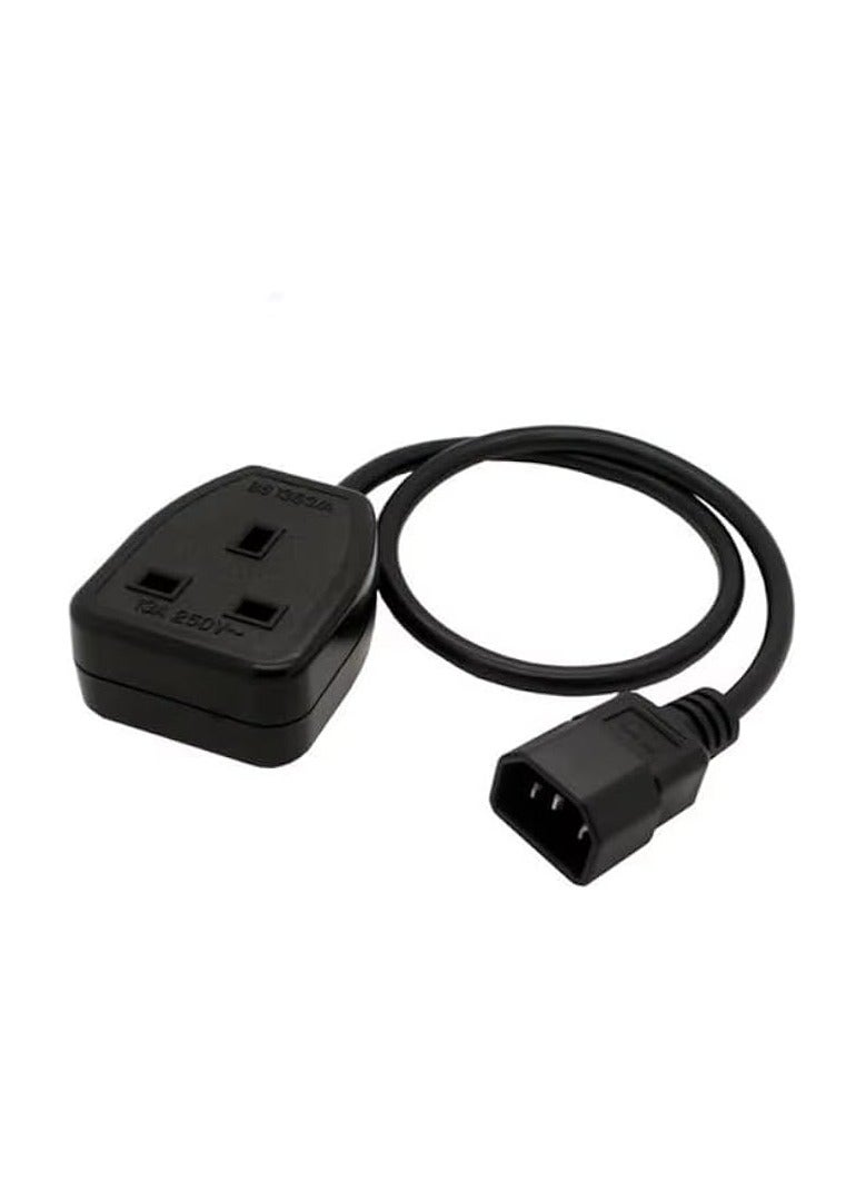 إيروريكس كابل تمديد طاقة قابس ذكر C14 إلى وحدة PDU/UPS في المملكة المتحدة، كابل طاقة UPS عالي الجودة IEC320 قابس ذكر C14 إلى مقبس أنثى 13 أمبير في المملكة المتحدة، قم بتوصيل سلك محول C13 لوحدة PDU/UPS 13 أمبير 250 فولت (0.50 متر) - Image 1