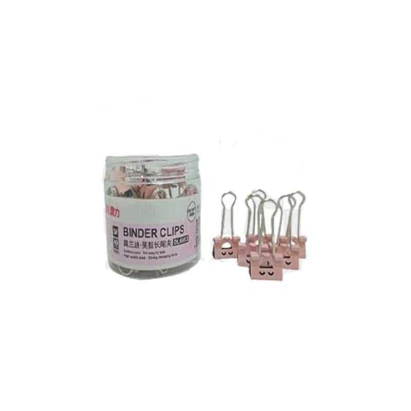 Belal DL6083 Colored Paper Binder Clip in Jar 40 Pieces, 19 mm Size
