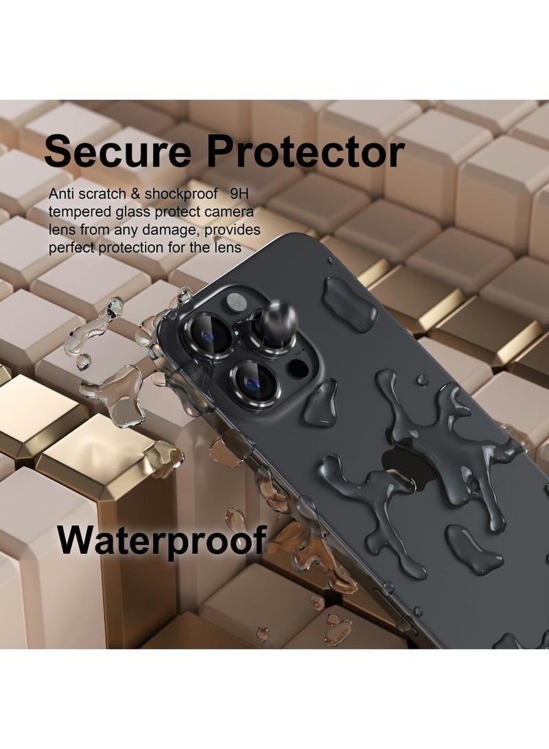 Devon 3 PCS Phone Camera Lens Protector with Installation Frame, for iPhone 13Pro/ 13ProMax, HD Tempered Metal Glass Camera Screen Protector Cover Film Accessories (Purple) - Image 2