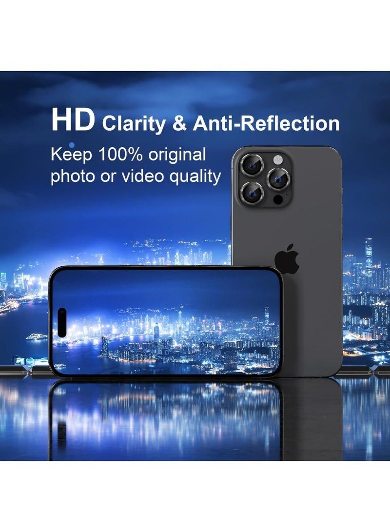 Devon 3 PCS Phone Camera Lens Protector with Installation Frame, for iPhone 13Pro/ 13ProMax, HD Tempered Metal Glass Camera Screen Protector Cover Film Accessories (Purple) - Image 3