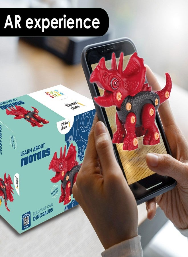 ThinkerPlace مجموعة تجميع ديناصور ترايسيراتوبس كبير من ثينكر بليس | مجموعة تجميع ديناصور كبير | التعلم في مجالات العلوم والتكنولوجيا والهندسة والرياضيات: تعلم عن المحركات | لعبة تعليمية للأطفال من عمر 4 سنوات فما فوق - Image 4
