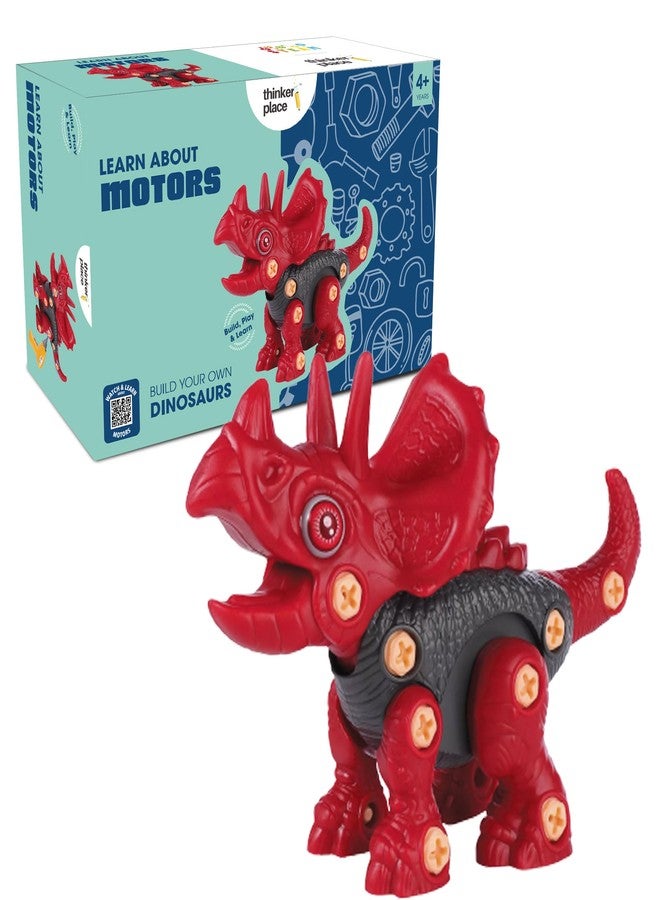 ThinkerPlace مجموعة تجميع ديناصور ترايسيراتوبس كبير من ثينكر بليس | مجموعة تجميع ديناصور كبير | التعلم في مجالات العلوم والتكنولوجيا والهندسة والرياضيات: تعلم عن المحركات | لعبة تعليمية للأطفال من عمر 4 سنوات فما فوق - Image 1