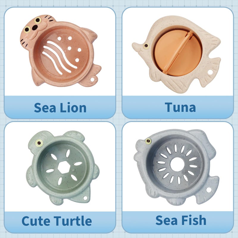 LZZAPJ Bath Toys for Kids Ages 1-3 & Toddlers 2-4 - Infant/Baby Set for 6-12M - Bathtub Toys Set for Boys/Girls - Birthday - Image 2