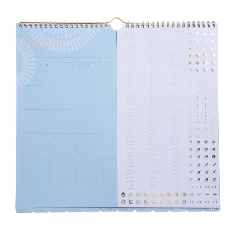 russell+hazel 2025 Spiral Burst Hanging Wall Calendar (January 2025 – December 2025), 13.25” x 12.25" - Image 2