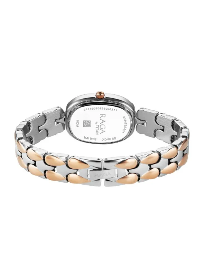 TITAN  Titan Raga Showstopper Quartz Analog Silver Dial Two Toned Metal Strap Watch For Women 95347km01  | Best Price UAE