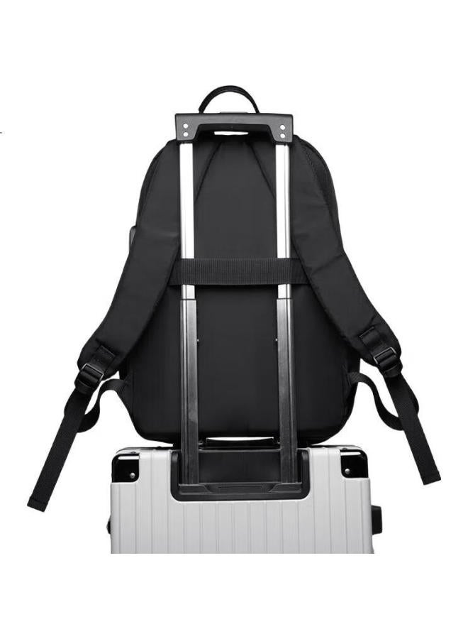 Jevi Men'S Simple Large Capacity Travel Backpack Casual Junior High School High School College Student Backpack Men Black - Image 2