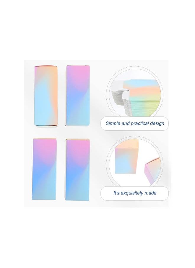silvercnc - silvercnc 100pcs Lipstick Box Lip Gloss Wrapping Paper Case Box Paper Lip Gloss Storage Containers Packaging Boxes Cuticle Oil Pen Wrapping Wrap Storage Holder Lipsticks Paper Box - Image 1