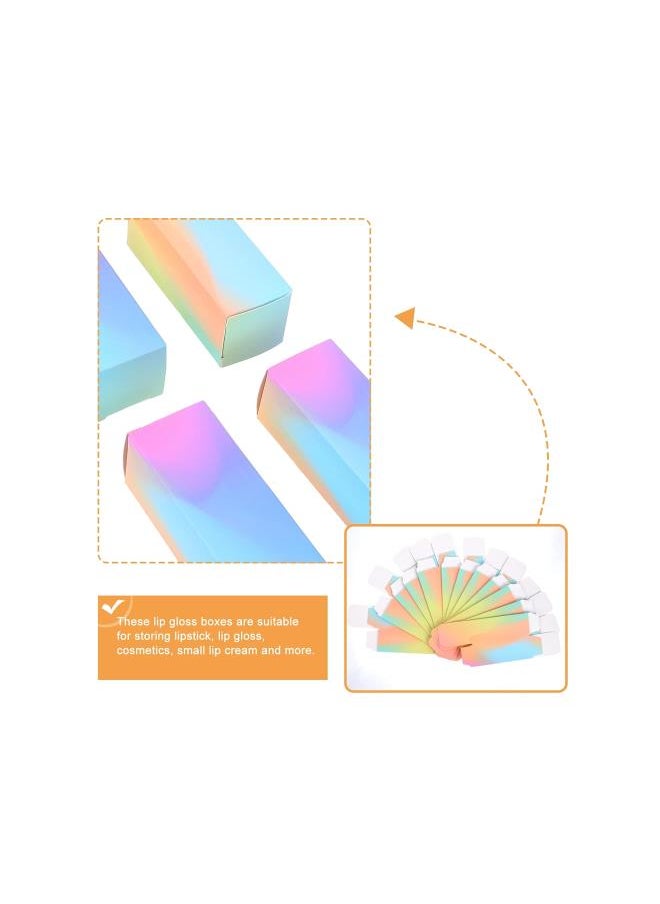 silvercnc - silvercnc 100pcs Lipstick Box Lip Gloss Wrapping Paper Case Box Paper Lip Gloss Storage Containers Packaging Boxes Cuticle Oil Pen Wrapping Wrap Storage Holder Lipsticks Paper Box - Image 1