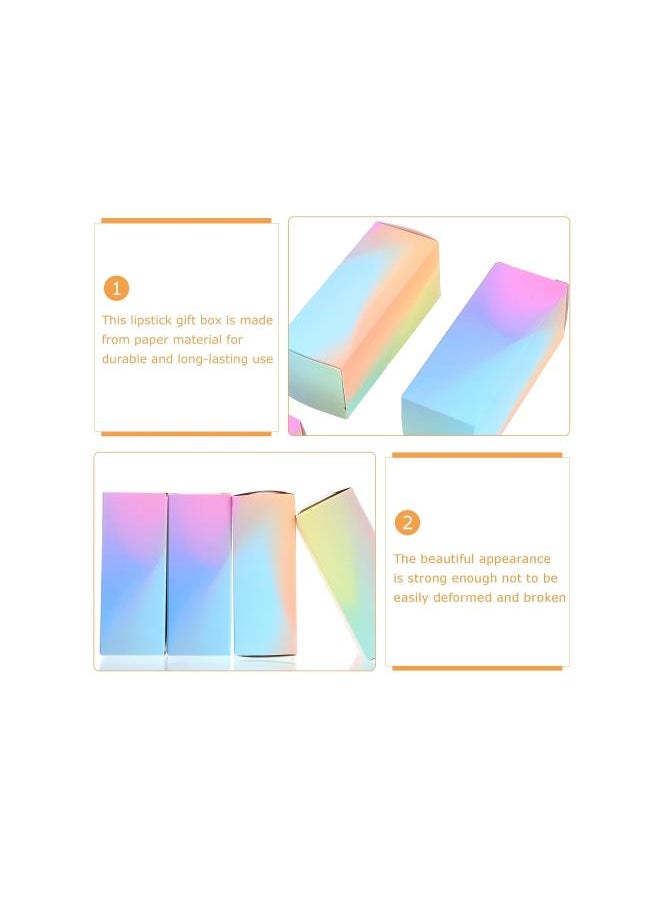 silvercnc - silvercnc 100pcs Lipstick Box Lip Gloss Wrapping Paper Case Box Paper Lip Gloss Storage Containers Packaging Boxes Cuticle Oil Pen Wrapping Wrap Storage Holder Lipsticks Paper Box - Image 1