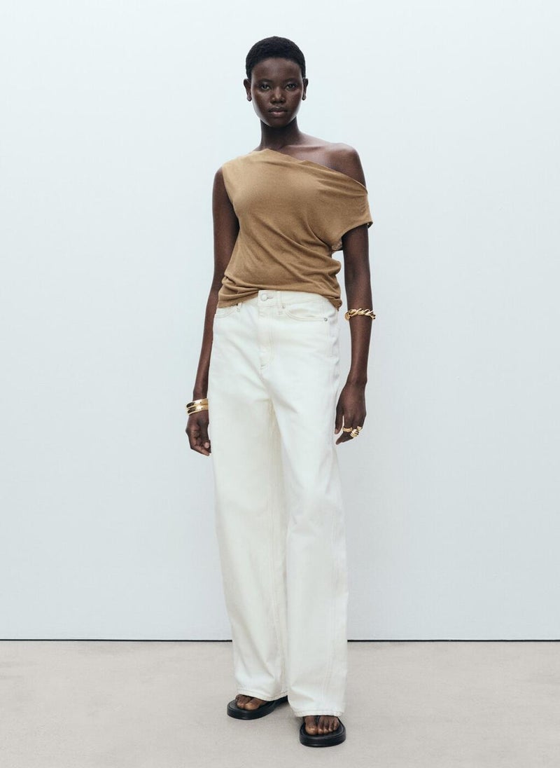 MANGO - Draped Neck Lyocell Top - Image 1