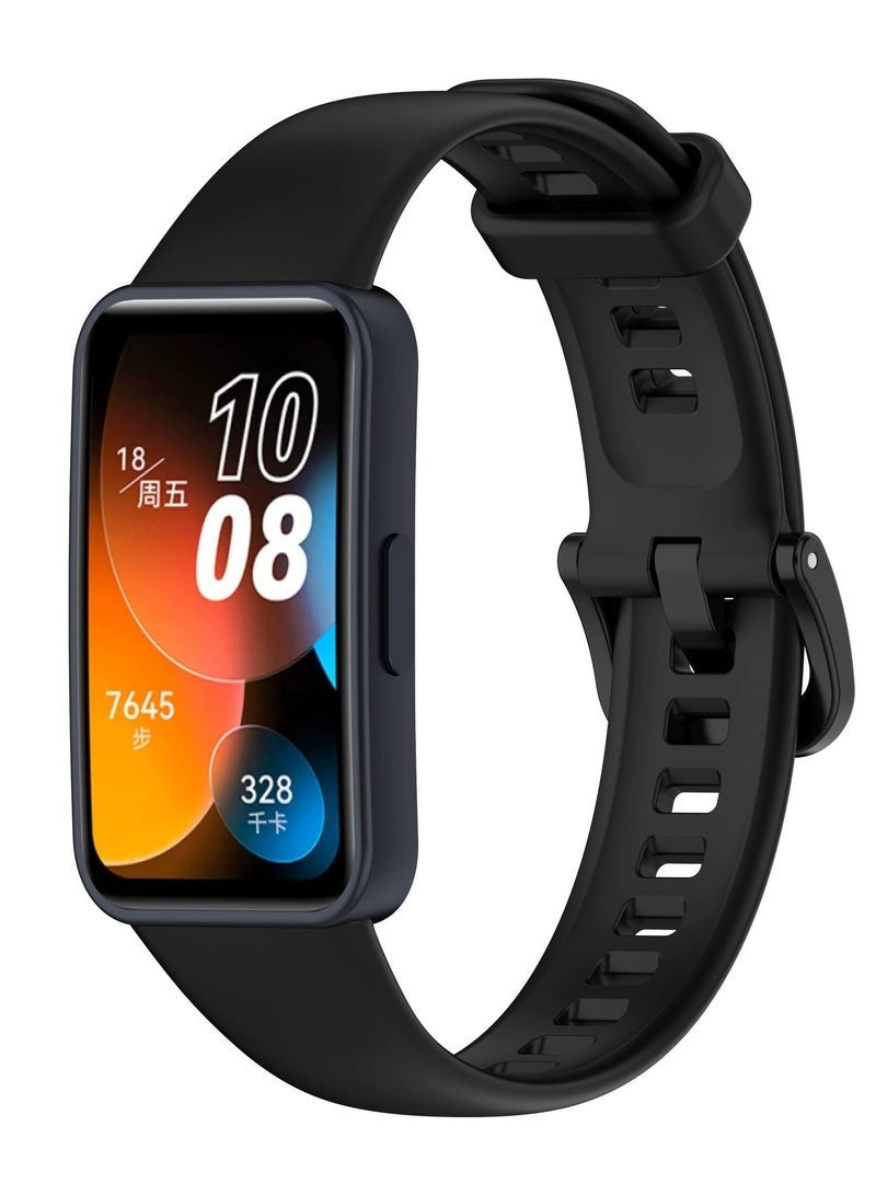 3 قطع حزام TPU مناسب لساعة Huawei Band 10/9/8 الرياضية باللونين الأسود والأبيض والأزرق - Image 2