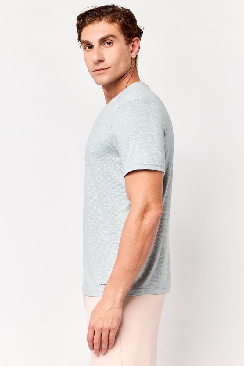 MOTION Men Sportswear Fit Short Sleeve Outdoor T-Shirt, Grey - Image 3
