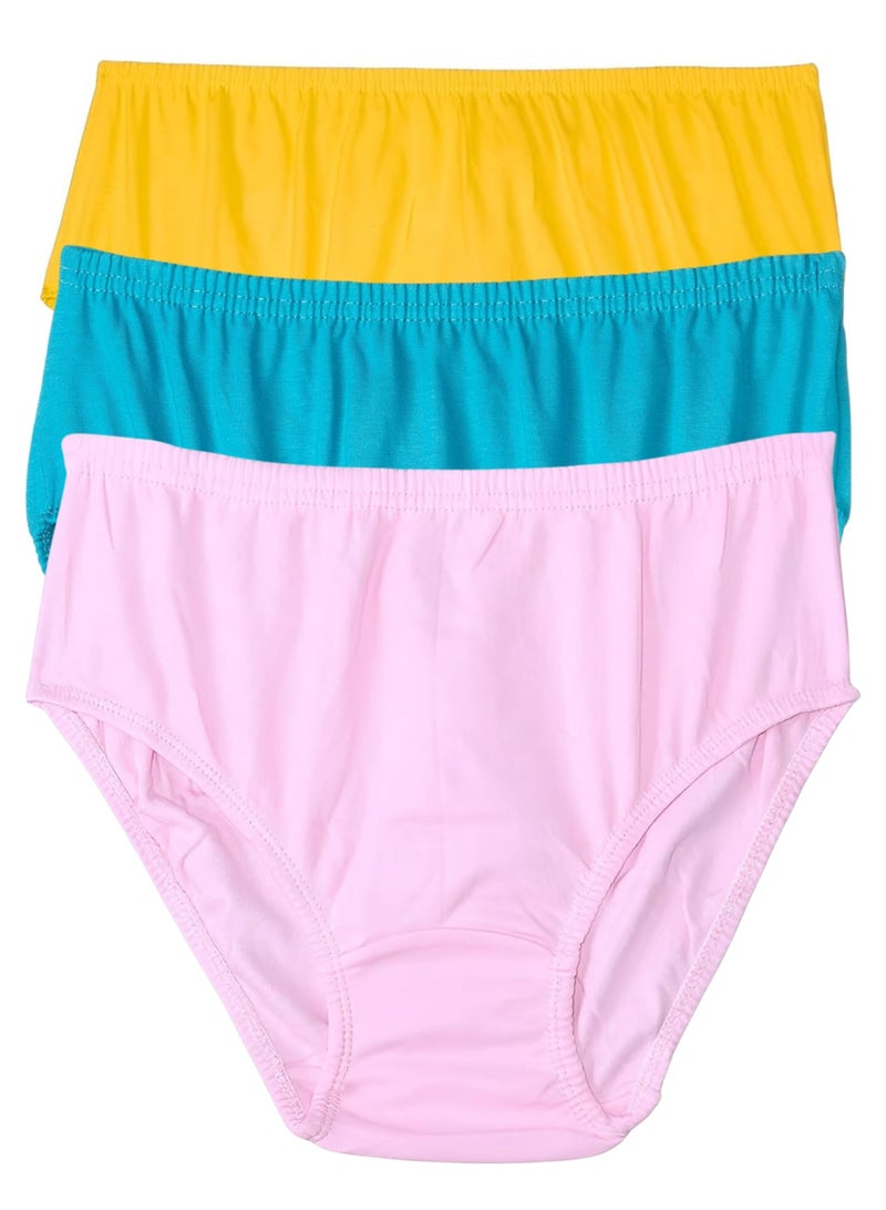 ROYAL  TEX Pack of 3 Plain Color 100% Cotton Panties Underwear for Women  - Image 1