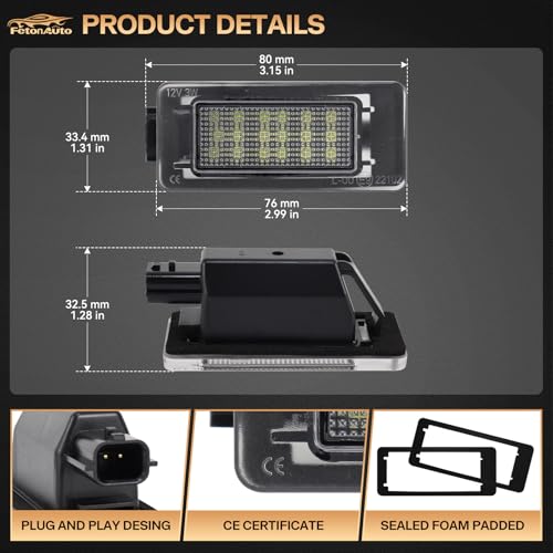 FetonAuto 2PCS LED License Plate Light For 2019 2020 2021 2022 2023 Nissan Altima Sentra Versa Rogue, Rear Tag Light Kit Assembly Accessories - Image 3
