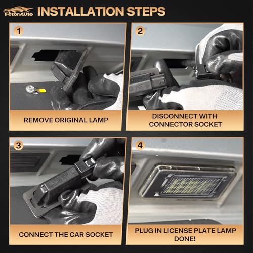 FetonAuto 2PCS LED License Plate Light For 2019 2020 2021 2022 2023 Nissan Altima Sentra Versa Rogue, Rear Tag Light Kit Assembly Accessories - Image 4