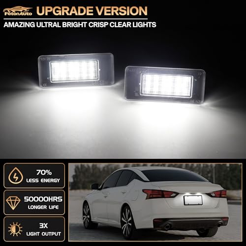 FetonAuto 2PCS LED License Plate Light For 2019 2020 2021 2022 2023 Nissan Altima Sentra Versa Rogue, Rear Tag Light Kit Assembly Accessories - Image 2
