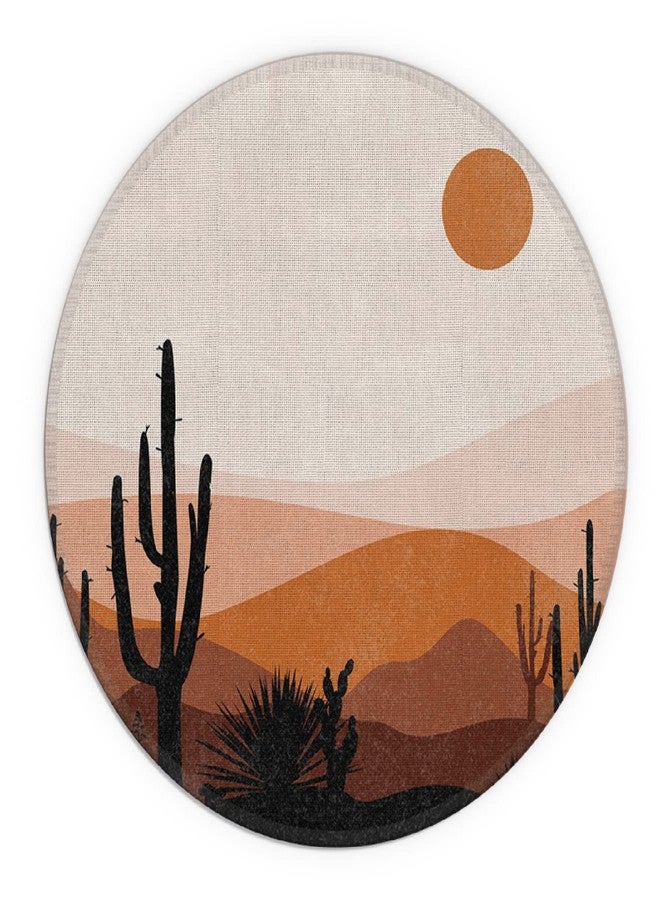 Knibeo Desert Boho Mouse Pad, 7.9 X 7.9 Inch Waterproof Rubber Aesthetic Mouse Pad, Minimalist Desk Accessory, Boho Office Supply - Image 1