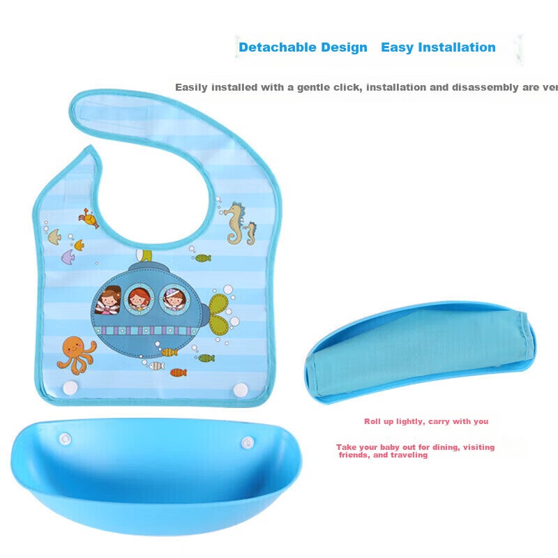 9I9 Baby Eating Bib, Infant Child Bib, Waterproof, Detachable, Adjustable, 2-Pack, 1800895 Car - Image 1