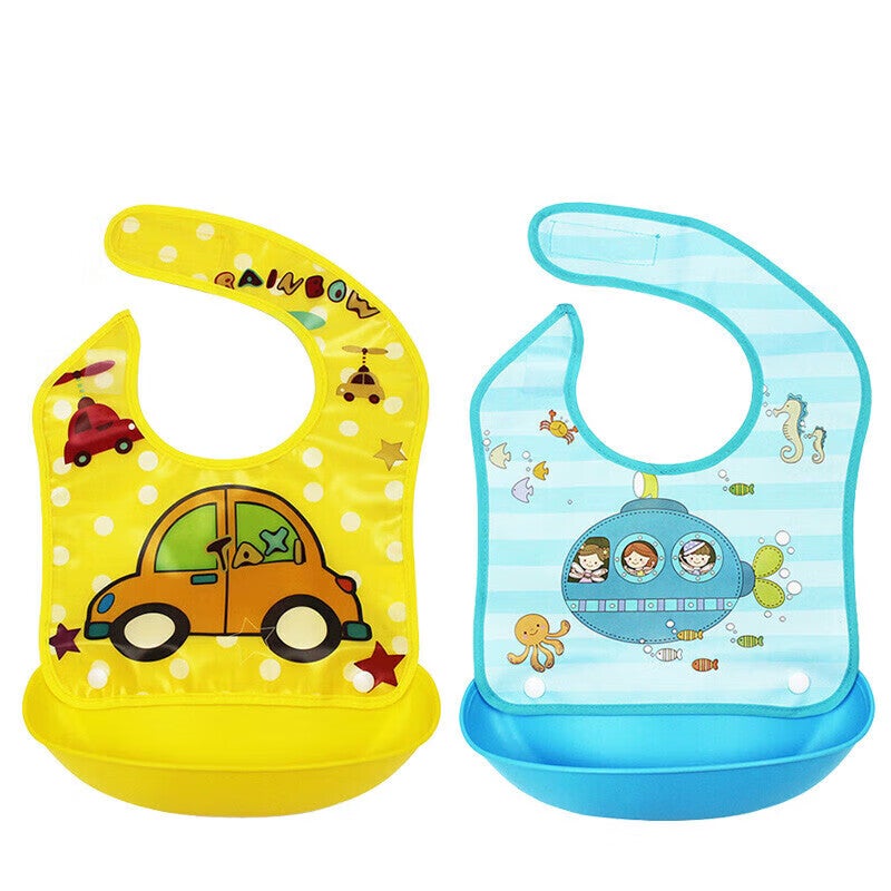 9I9 Baby Eating Bib, Infant Child Bib, Waterproof, Detachable, Adjustable, 2-Pack, 1800895 Car - Image 3