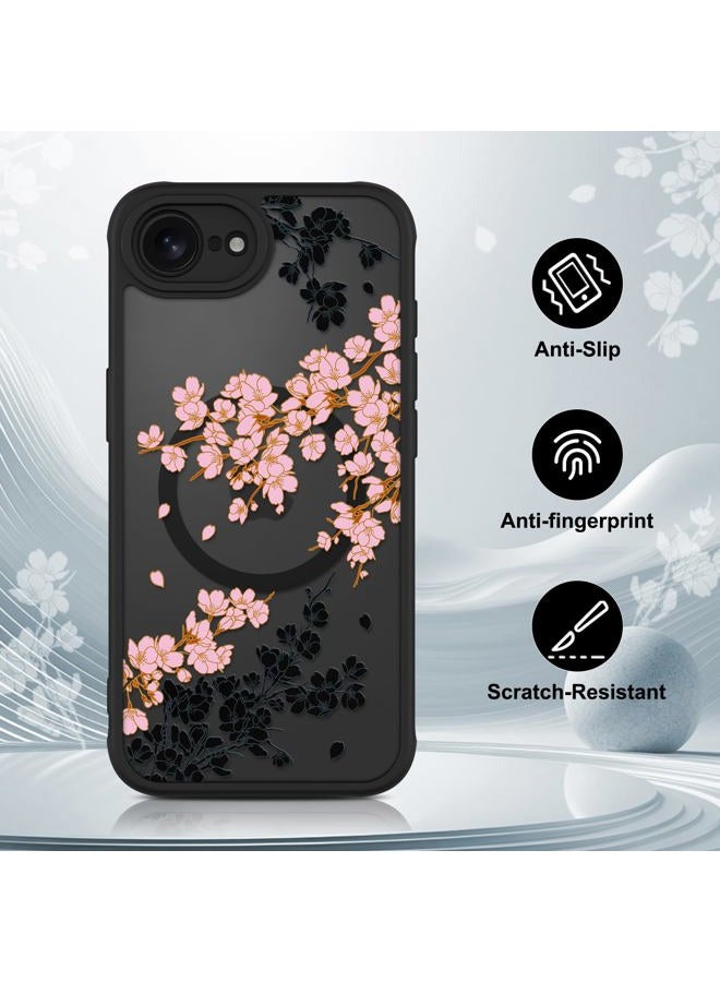 OOK Case for iPhone 16e 2025 (Compatible with MagSafe) Floral Flowers Design Phone Cover Soft TPU + Hard PC Anti-Scratch Shockproof Magnetic Case for Women - Pink - Image 5
