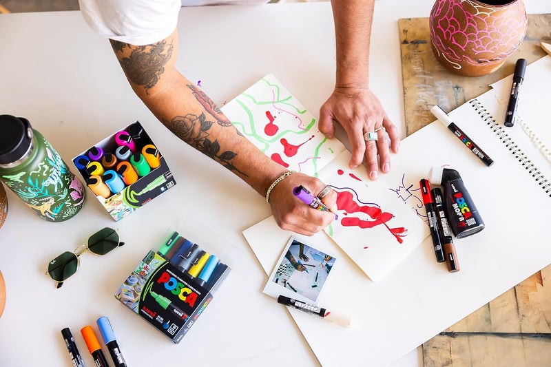 POSCA MOP'R Marker - Round Tip XXL 3-19 mm - Ergonomic Water-Based Paint Marker - White - Image 4