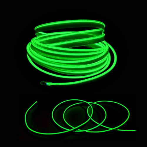 Maxlaxer El Wire Green Interior Car LED Strip Lights, 10M Neon Wire USB 5V with Fuse Protection for Automotive Car Interior Decoration with 6mm Sewing Edge - Image 3