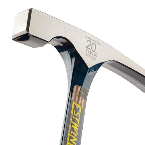 Estwing - E3‐20BLC Bricklayer's/Mason's Hammer - 20 oz Masonary Tool with Forged Steel Construction & Shock Reduction Grip - E3-20BLC Silver - Image 3