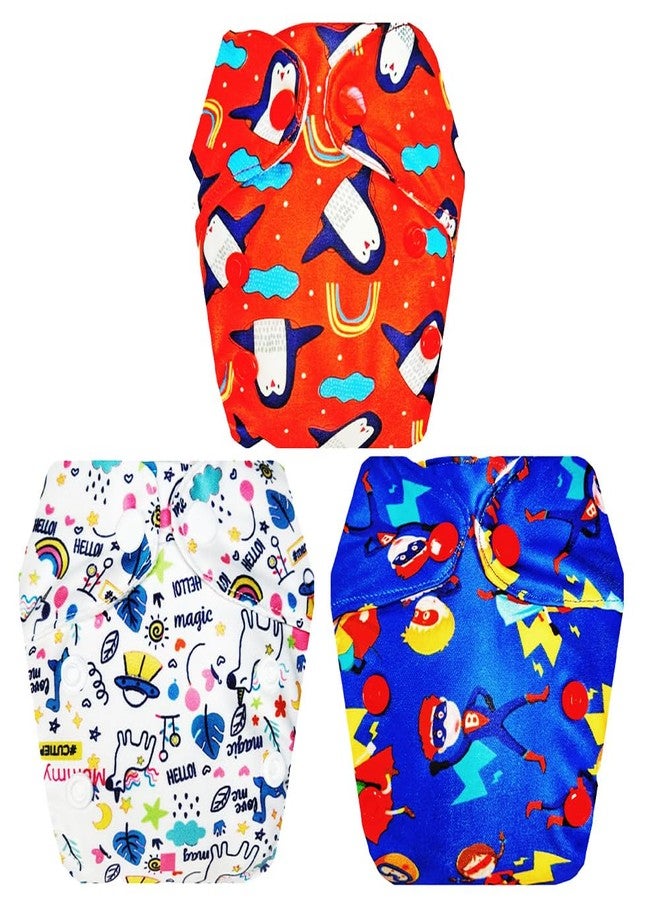 Dumbledo Premium Newborn Cloth Diaper with Integrated Insert (Pack of 3) | Soft & Gentle | 6-Layer Absorbent Pad | Adjustable Snaps | Worry-Free Diapering | 0 - 4 Months | Unisex Baby - Image 1