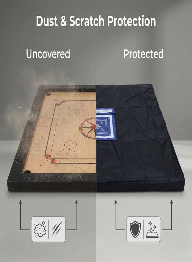 KD Willmax Board carrom cover For Champion, Bulldog & Jumbo Half Full Cover with Extra Pocket for Coins, Striker & Powder. (Bulldog Full Cover) - Image 4