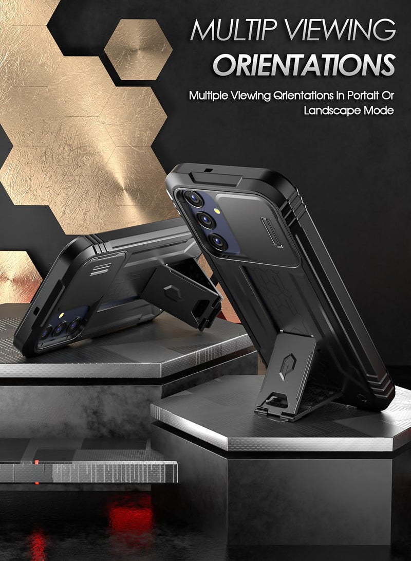 Poetic Revolution Case for Samsung Galaxy A25 5G,[Slide Camera Cover],[20FT Mil-Grade Drop Tested], Full-Body Military Grade Rugged Shockproof Cover with Kickstand and Built-in-Screen Protector, Black - Image 4