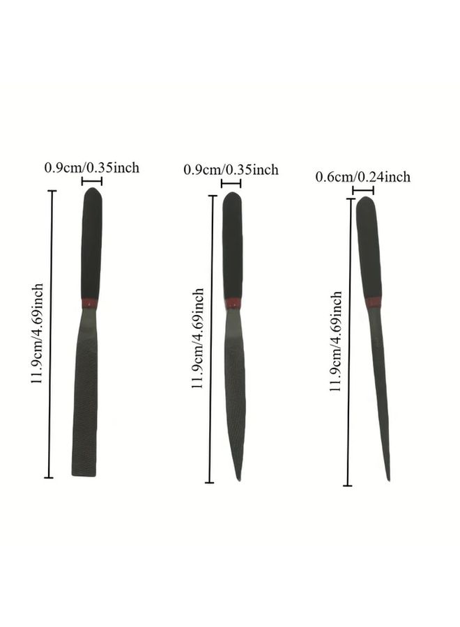 3Pcs Mini Steel File Set For Jewelry Metal Stone Glass Polishing Wood Carving - Image 5
