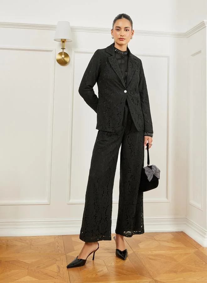 ستايلي بليزر دانتيل بقصة وطول عادي