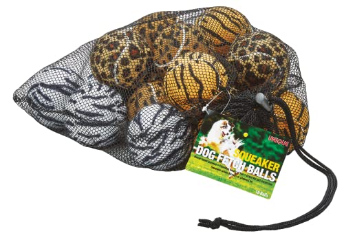 TOURNA Unique Sports Dog Fetch Squeaker Balls Animal Prints 18 Pack - Image 1